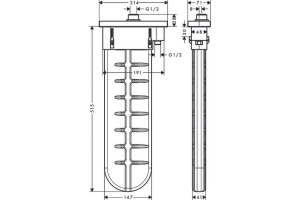 Внешняя часть с прямоугольной розеткой Hansgrohe sBox, полированное золото 28010990 - 2