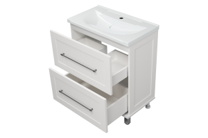 Тумба под раковину напольная Misty Марта 70 белая глянцевая - 2