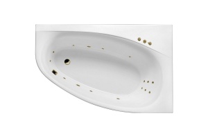 Акриловая ванна Excellent Kameleon 170x110 белая бронза правая с гидромассажем