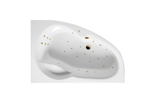 Ванна акриловая Excellent Newa Ultra R 160х95 с гидромассажем белый - золото