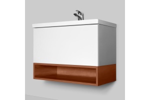 Тумба с раковиной Am.Pm Gem 75 белый глянец, с 1 ящиком