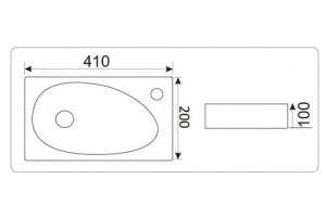 Раковина накладная Ceramalux N 40 белый (9265) - 3