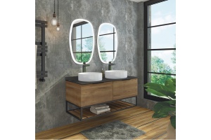 Тумба с раковиной Comforty Порто 120, подвесная, дуб тёмно-коричневый - 2