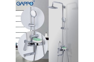 Душевая система Gappo с верхним душем смесителем и ручной лейкой хром G2419 - 2