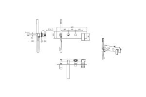 Смеситель для ванны с душем Boheme Qubic золото глянцевый - 2