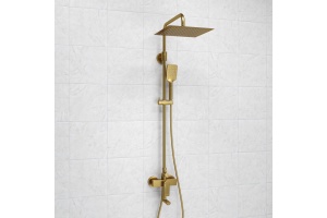 Душевая система WasserKraft 30 золото брашированное - 2