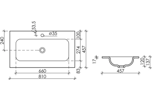 Раковина накладная Ceramica Nova Element 81х45.7 белая - 2