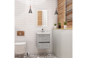 FAMILY База под раковину подвесная с двумя выкатными ящиками, Cemento Veneto, 400x350x550, Family-400-2C-SO-CV