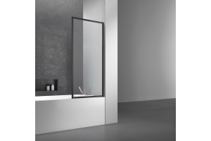 Шторка на ванну Vincea 70х140 профиль черный стекло прозрачное