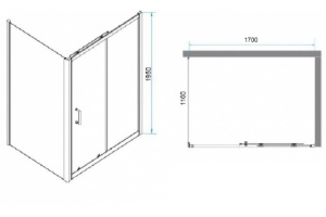 Душевой уголок RGW Passage PA-74 170x110 профиль хром стекло прозрачное - 3