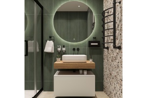 Мебель для ванной STWORKI Ольборг 80 столешница дуб французский, без отверстий, с тумбой 80, с раковиной STWORKI Soul 1 белой