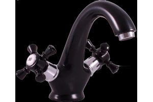 Смеситель для раковины Rav Slezak Morava retro черный матовый - хром