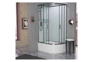 Душевая кабина Frank Brilliant 120х80 левая хром стекло прозрачное - 2