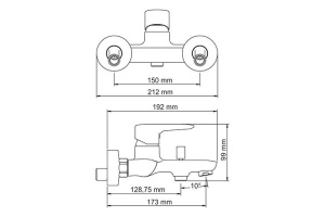 Смеситель Wasserkraft Vils 5601 для ванны с душем - 3