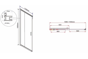 Душевой уголок Vincea Garda 110х100 хром стекло рифленое - 2