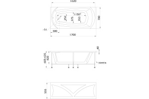 Акриловая ванна 1MarKa Elegance 170х70 - 3