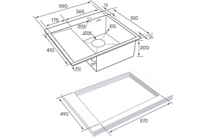 Мойка кухонная Paulmark Flank R 59 брашированное золото - 3
