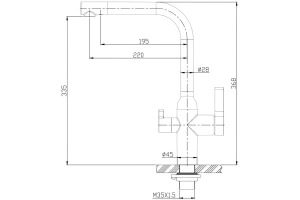 Смеситель для кухни BelBagno сатин (BB-LAM57-IN) - 2