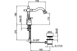 Смеситель Webert Ottocento OT710402015 хром, для биде - 2