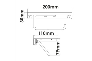 NEW K-1425 Держатель туалетной бумаги с полочкой для телефона - 3