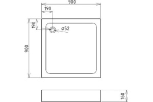 Поддон для душа Gemy 90х90 см ST17T - 2