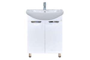 Тумба с раковиной Misty Лаванда 60 белая глянцевая