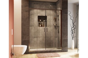 Душевая дверь в нишу Wasserkraft Lippe 170х190 профиль хром стекло прозрачное - 2