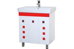 Мебель для ванной Bellezza Натали 70 белая с красным - 2