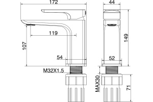 Смеситель для раковины Allen Brau Infinity черный матовый - 2