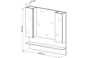 Зеркало-шкаф Бриклаер Карибы 100 дуб кантри, венге - 3