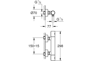 Термостат Grohe Grohtherm 800 Cosmopolitan 34765000 для душа - 2