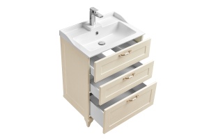 Тумба с раковиной напольная Aquaton Леон 65 бежевый - 2