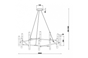 Подвесная люстра Maytoni Vigo MOD031PL-24B - 2