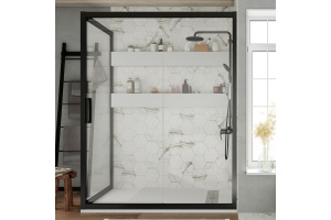 Душевой уголок STWORKI Эстерсунд DE019R80160200 160x80 см профиль черный матовый