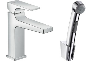 Смеситель Hansgrohe Metropol 32522000 для раковины с гигиеническим душем, с донным клапаном Push-Open