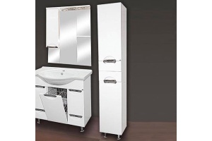 Шкаф-пенал Misty Жасмин 35 R белая эмаль, с корзиной - 2