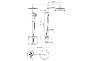 A28801 Thermo Душевой комплект с термостатическим смесителем - 3