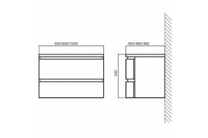 Тумба под раковину Belbagno Vittoria 60х55 Menta Opaco (BB600DVC/MO) - 3