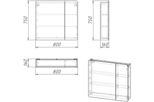 Зеркало-шкаф Stella Polar Адель 80 белый - 3