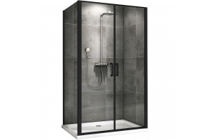 Душевой уголок Abber Sonnenstrand 100х85 черный стекло прозрачное