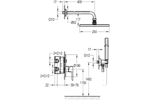 Душевой комплект Cezares Eco хром (ECO-DSET-01) - 2