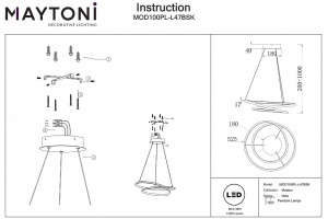 Подвесной светильник Maytoni Nola MOD100PL-L47BSK - 2