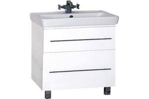 Тумба с раковиной Misty Елена 80 белая, с 2-мя ящиками