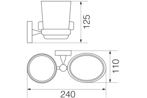 Стакан Veragio Bonjour VR.BNR-7843.BR с мыльницей, бронза - 2