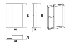Зеркало-шкаф Misty Кедр 50 левый темное дерево - 3