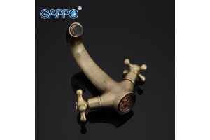 Смеситель для раковины Gappo бронза G1063-4 - 3
