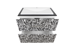 Тумба под раковину Misty Мадлен 80 черно-белая - 2