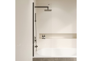 Шторка на ванну RGW Screens SC-056-8B 30х150 профиль черный стекло прозрачное - 3