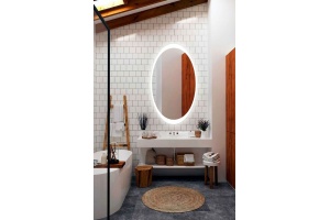 Зеркало с подсветкой и функцией антизапотевания ART&MAX OVALE AM-Ova-570-770-DS-F-H