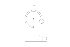 Полотенцедержатель кольцо AQUATEK ВЕГА AQ4012MB, матовый черный - 2
